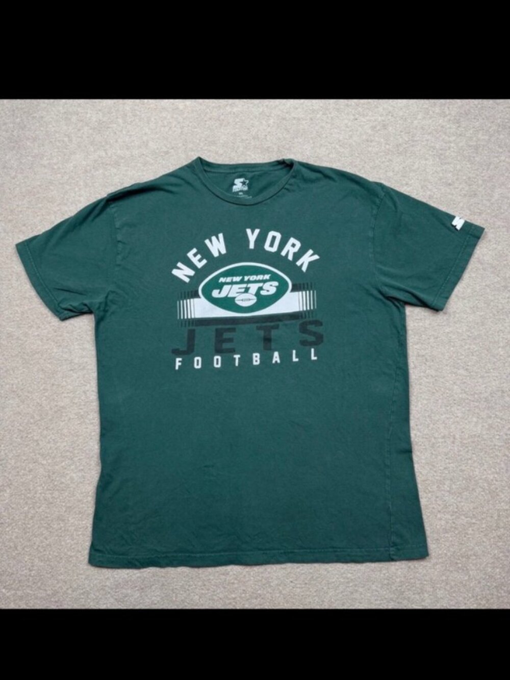 New York Jets Mens Shirt Green 2XL XXL NFL Football Starter Outdoor Short Sleeve